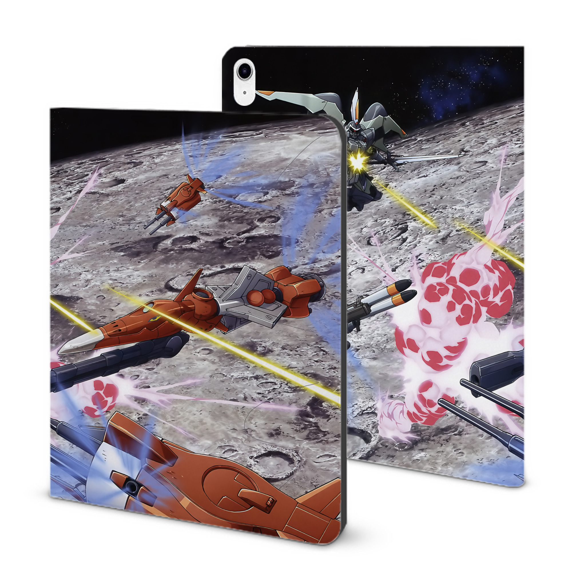 （画像用） 機動戦士ガンダム Mobile Suit Gundam IPad ケース ブック型 PUレザー TPU 耐衝撃 軽量 薄型 ペン収納なし 全面保護 IPad 各モデル対応